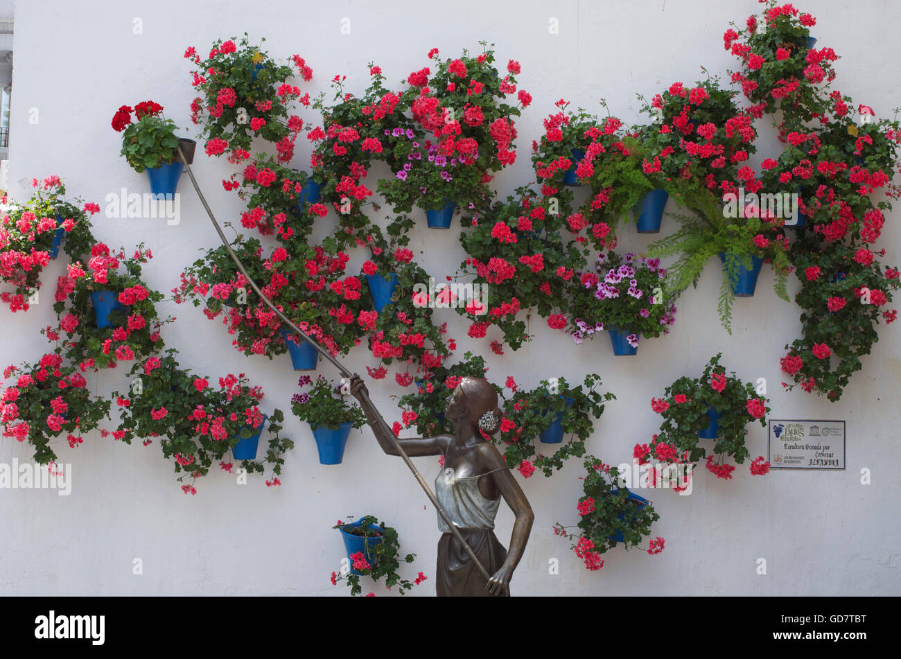 Scultura floreale in Cordoba Foto Stock