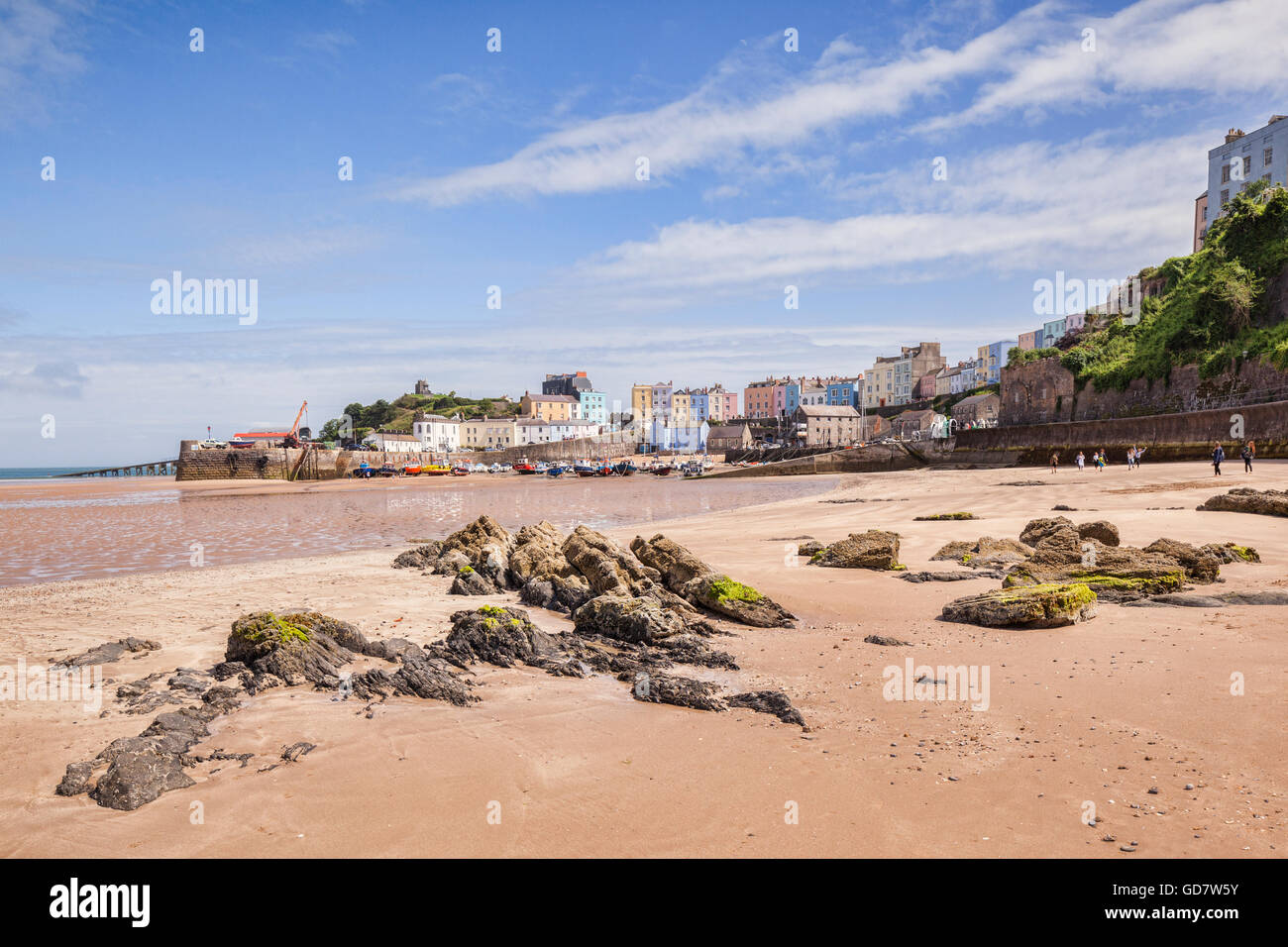 North Beach, Tenby, Pembrokeshire, Wales, Regno Unito Foto Stock