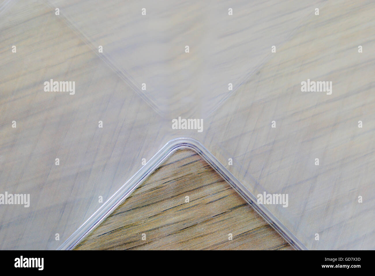 Riflettere di legno texture in scatola di plastica per lo sfondo Foto Stock