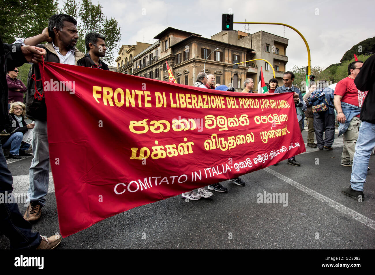 I manifestanti del Fronte di Liberazione del Popolo di Sri-Lanka Foto Stock