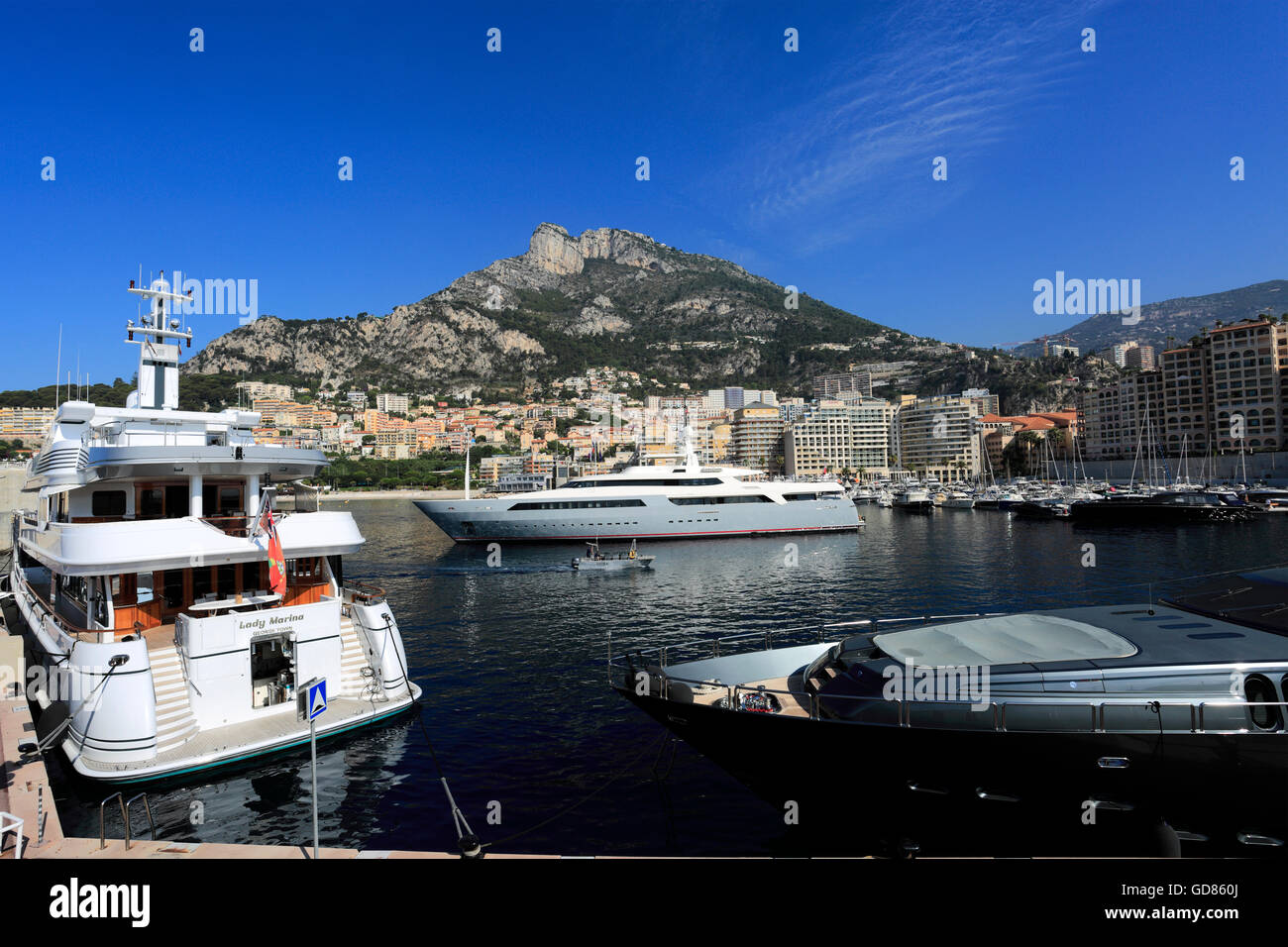 Super Yacht a Montecarlo il porto , il Principato di Monaco, l'Europa. Foto Stock