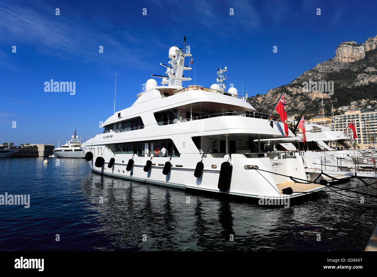 Super Yacht a Montecarlo il porto , il Principato di Monaco, l'Europa. Foto Stock