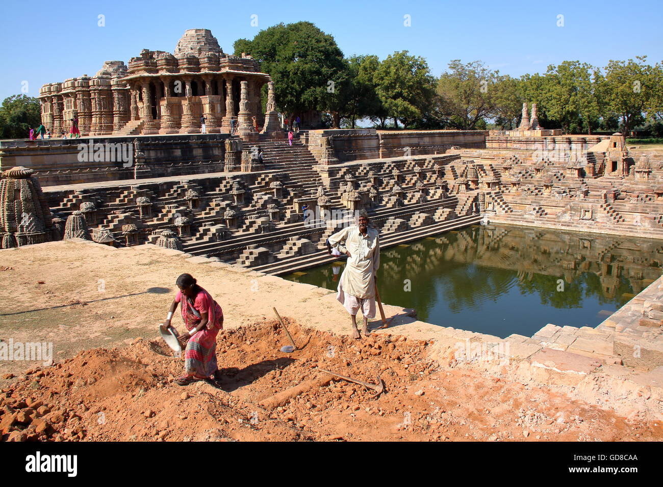 Sun tempio di Modhera, Gujarat, India Foto Stock