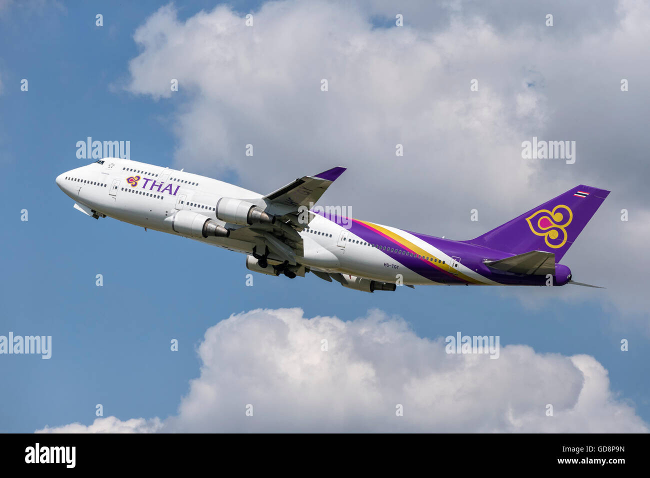 Boeing 747 di Thai Airways Foto Stock