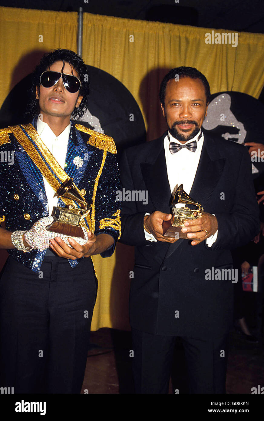 QUINCY JONES E Michael Jackson nel 1984. © Roger Karnbad/ZUMA filo/Alamy Live News Foto Stock