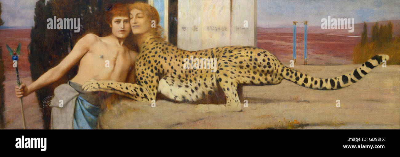 Fernand Khnopff - carezze Foto Stock