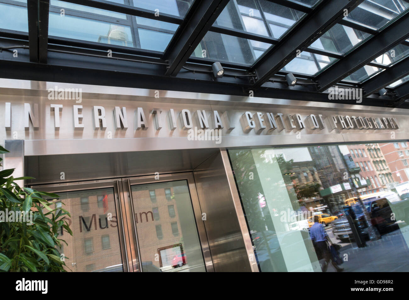 Ingresso anteriore, Centro Internazionale di Fotografia sulla Bowery, NYC, STATI UNITI D'AMERICA Foto Stock