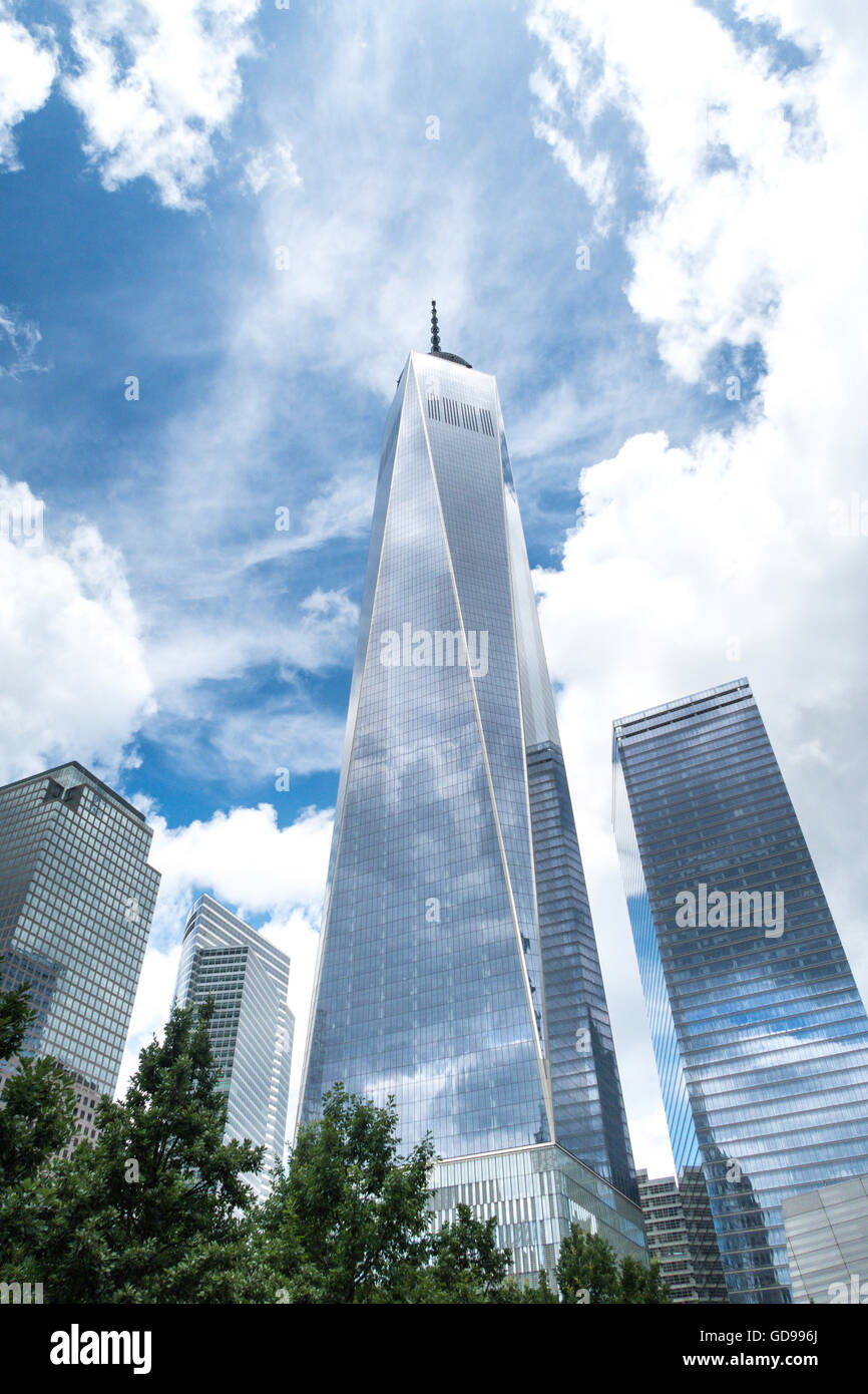 One World Trade Center e il World Financial Center di Manhattan, New York, Stati Uniti d'America Foto Stock