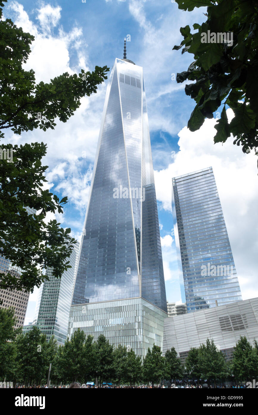 One World Trade Center e il World Financial Center di Manhattan, New York, Stati Uniti d'America Foto Stock