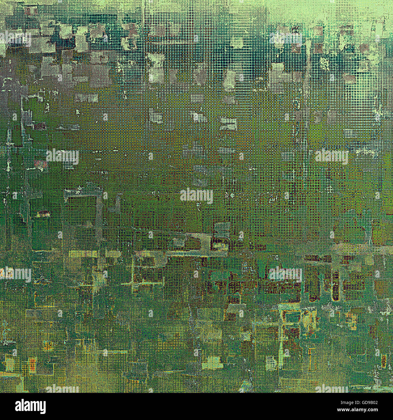 Arte grunge texture per la progettazione creativa o rottami-libro. Con stile vintage decor e diversi schemi di colore: giallo (beige); Marrone; grigio; verde; blu; ciano Foto Stock