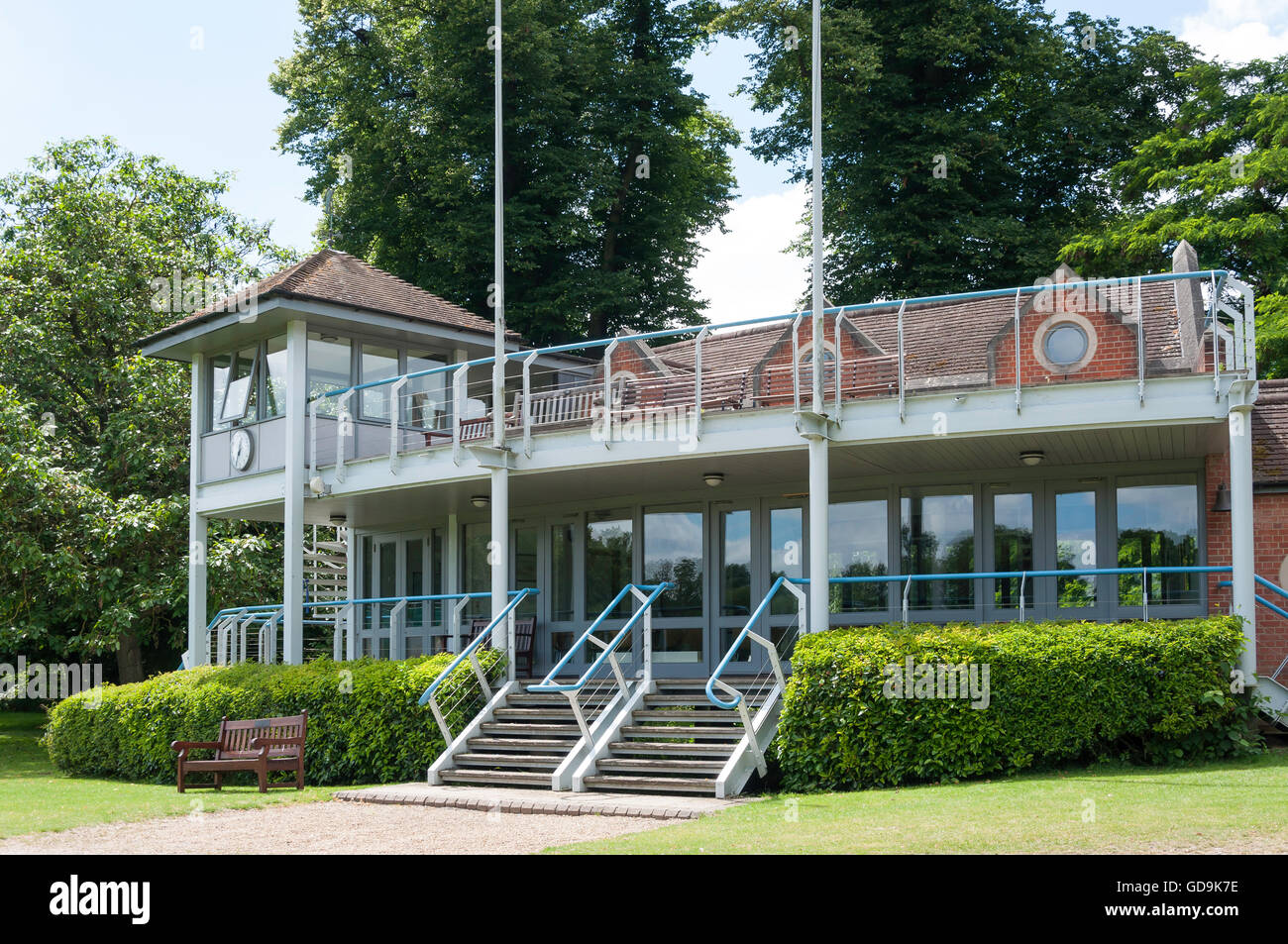 Eton College Superiore di Cricket Club Club pavilion, Slough Road, Eton, Berkshire, Inghilterra, Regno Unito Foto Stock