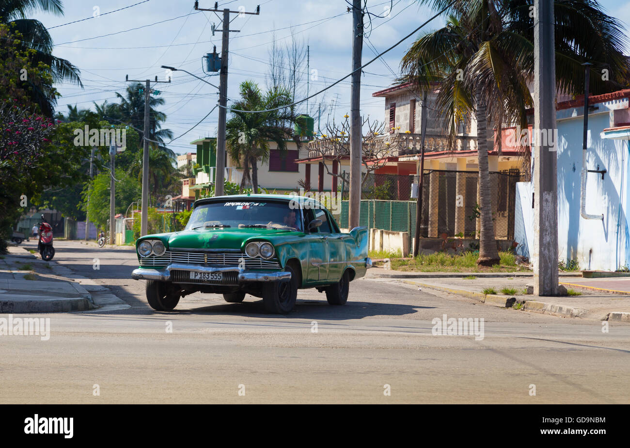 American vintage automobile come un taxi a Varadero, Cuba Foto Stock
