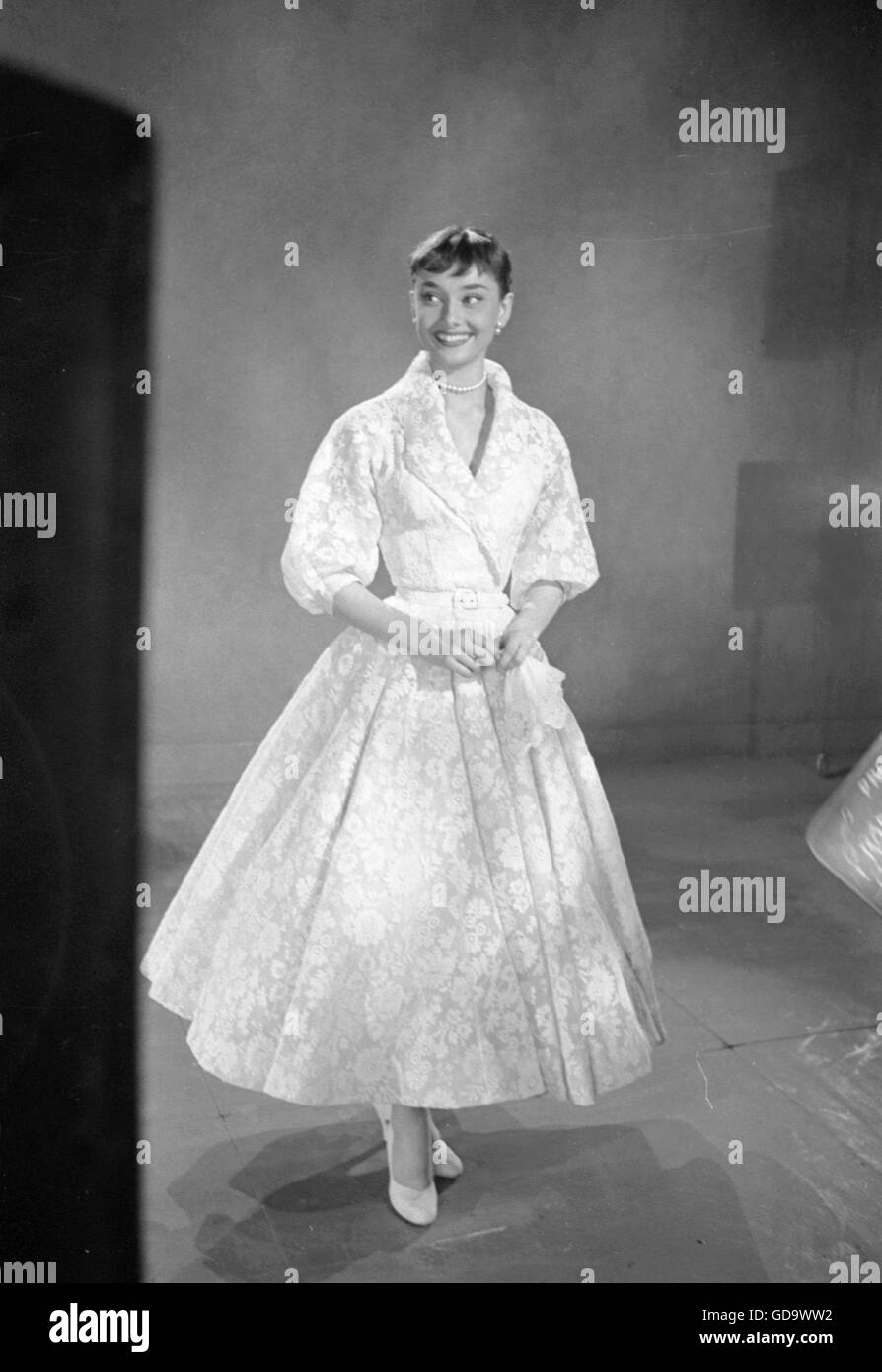 Audrey Hepburn in Vacanze Romane Foto Stock