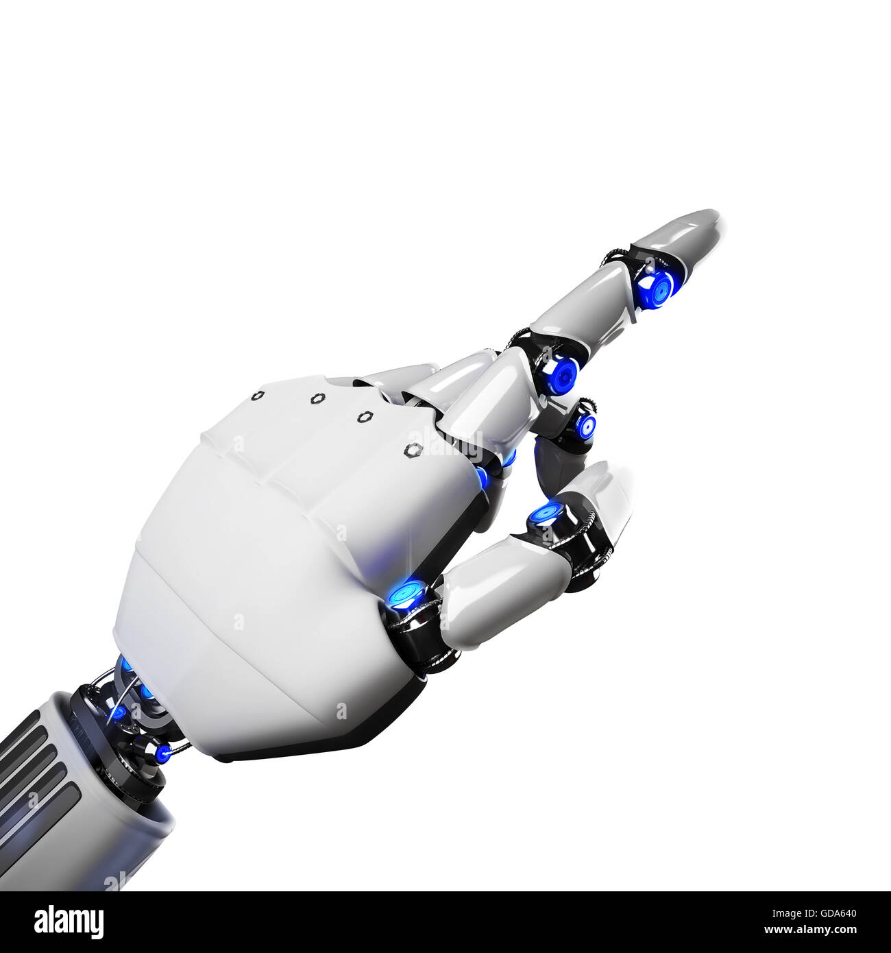 3D Rendering futuristico mano robot Foto Stock
