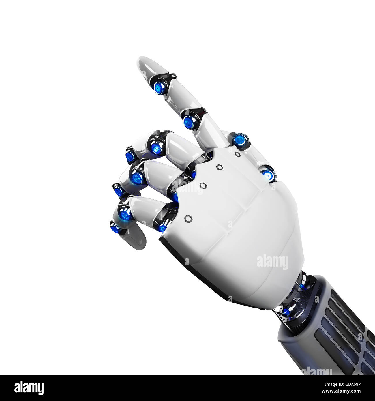 3D Rendering futuristico mano robot Foto Stock
