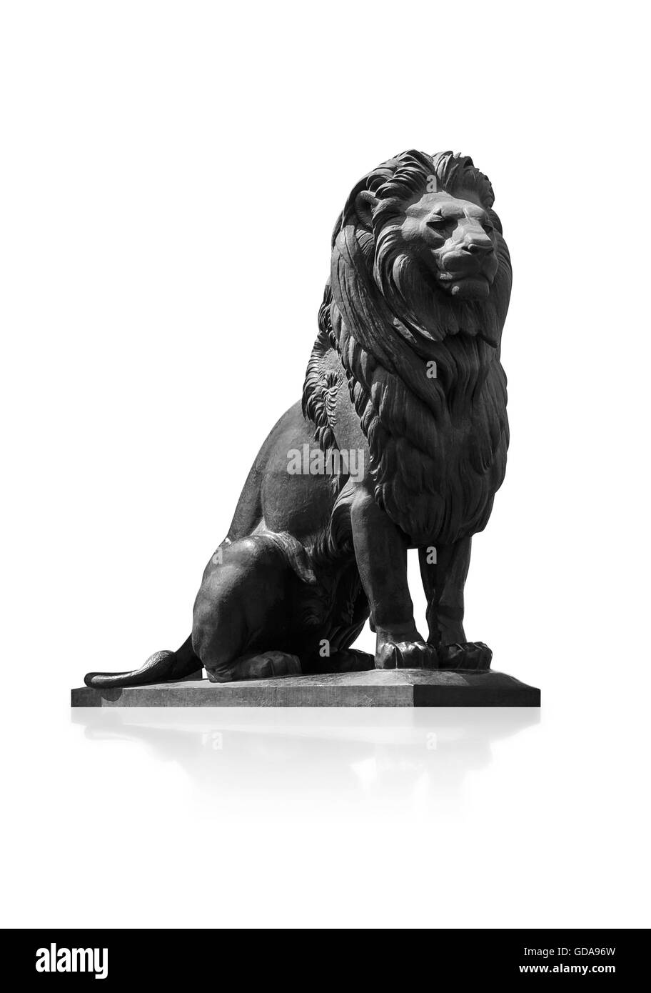Qasr El-Nile Lion statua isolata su sfondo bianco Foto Stock