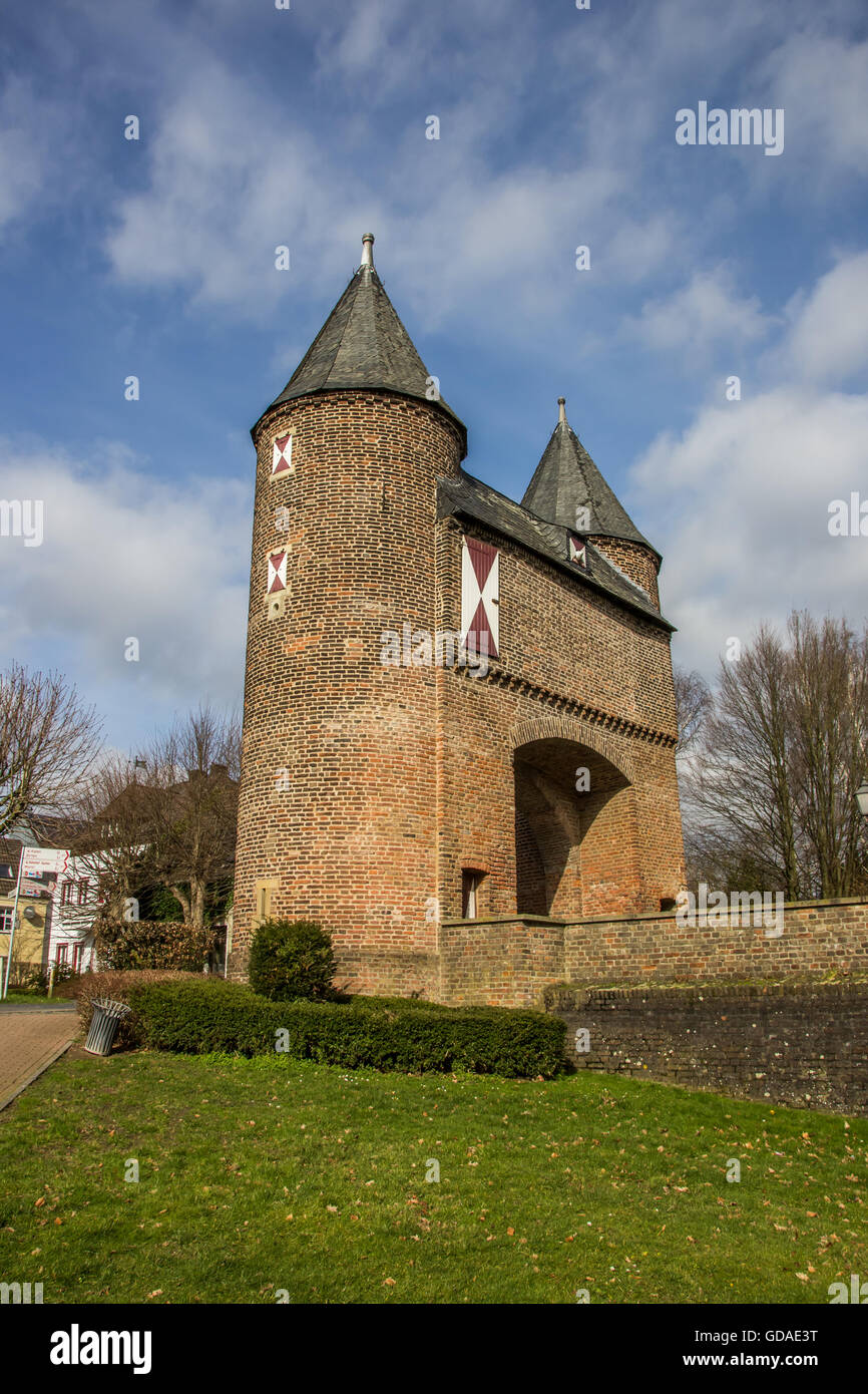 Klever city gate nella vecchia città romana di Xanten, Germania Foto Stock