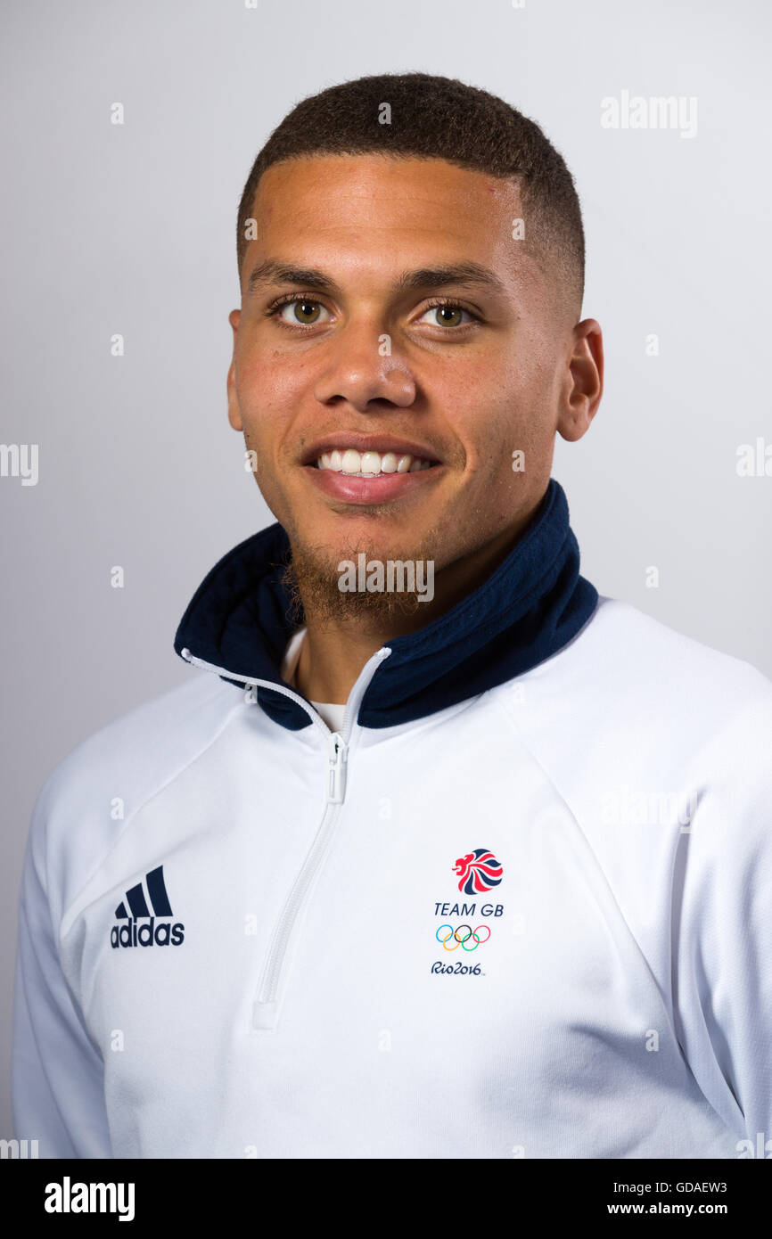 Elliot Giles durante il Team GB di arredare la sessione al NEC di Birmingham. Stampa foto di associazione. Picture Data: giovedì 14 luglio, 2016. Foto di credito dovrebbe leggere: John Walton/PA FILO Foto Stock