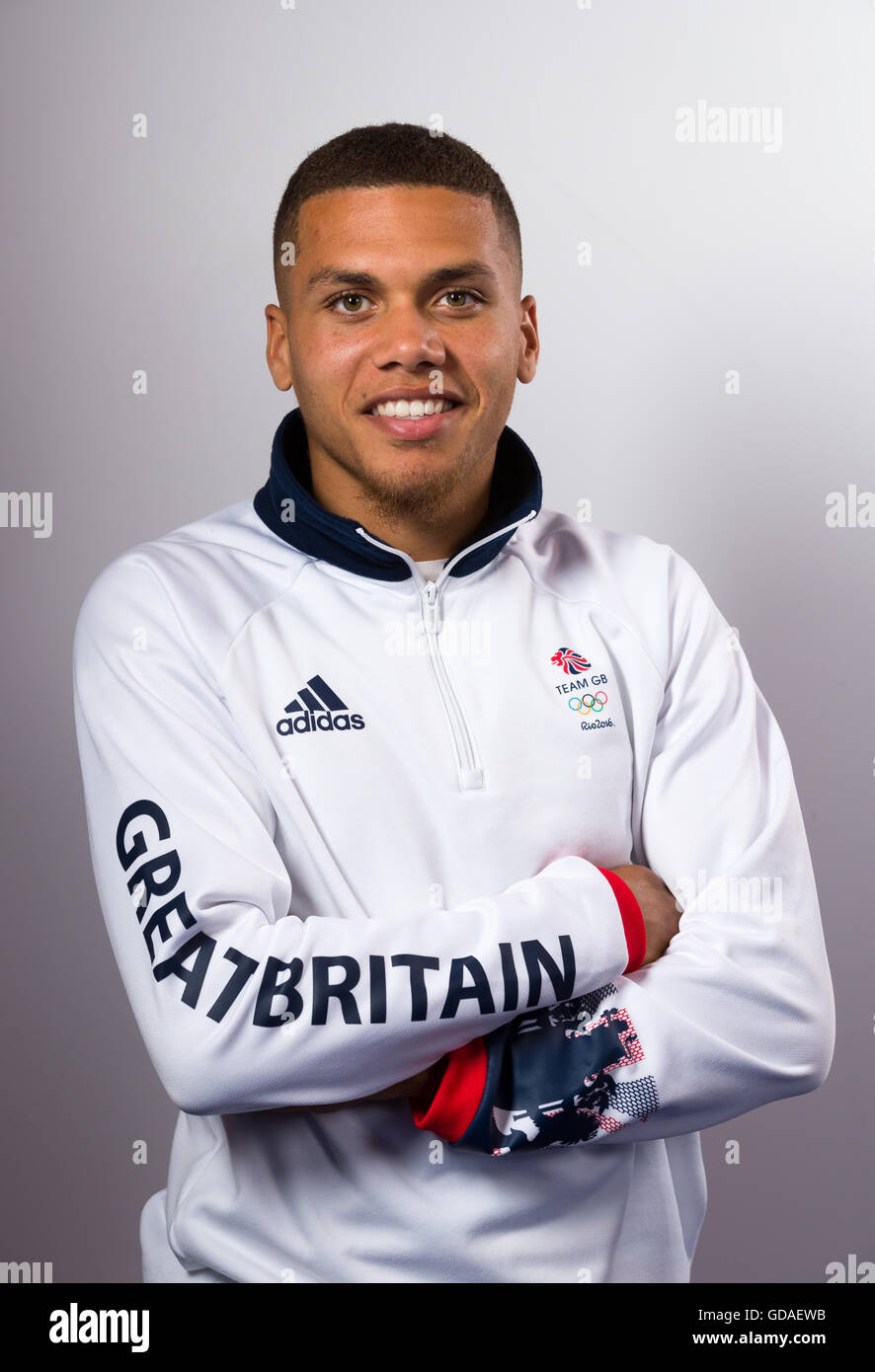 Elliot Giles durante il Team GB di arredare la sessione al NEC di Birmingham. Stampa foto di associazione. Picture Data: giovedì 14 luglio, 2016. Foto di credito dovrebbe leggere: John Walton/PA FILO Foto Stock