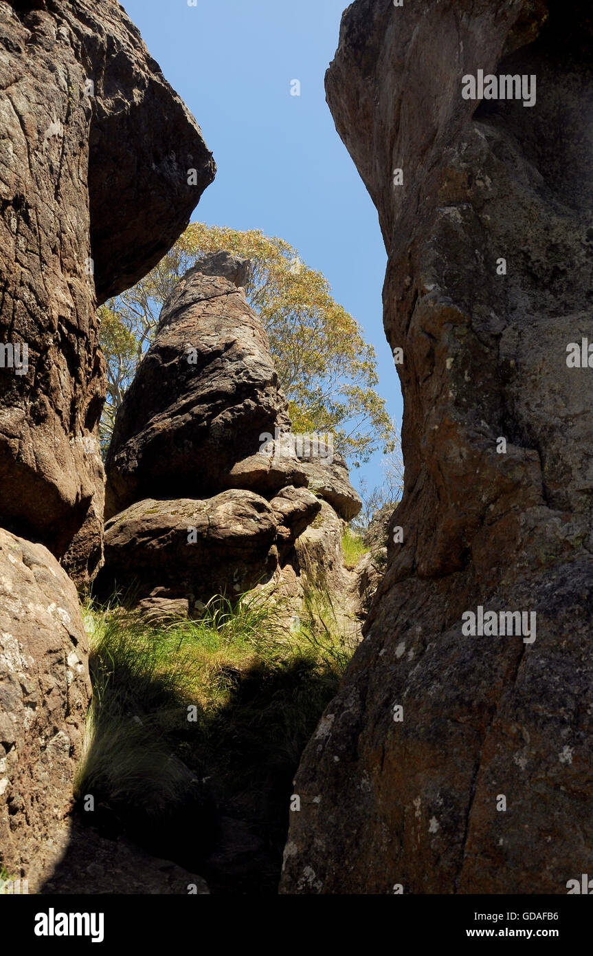 Australia, Victoria. Un luogo chiamato "Hanging Rock' Foto Stock