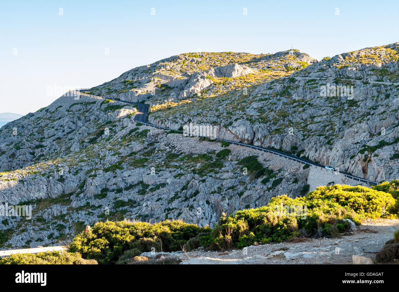 Cap Formentor Mallorca, Spagna, strade tortuose Foto Stock