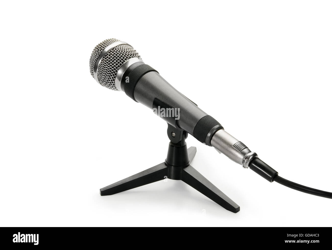 Microfono, isolati su sfondo bianco Foto Stock