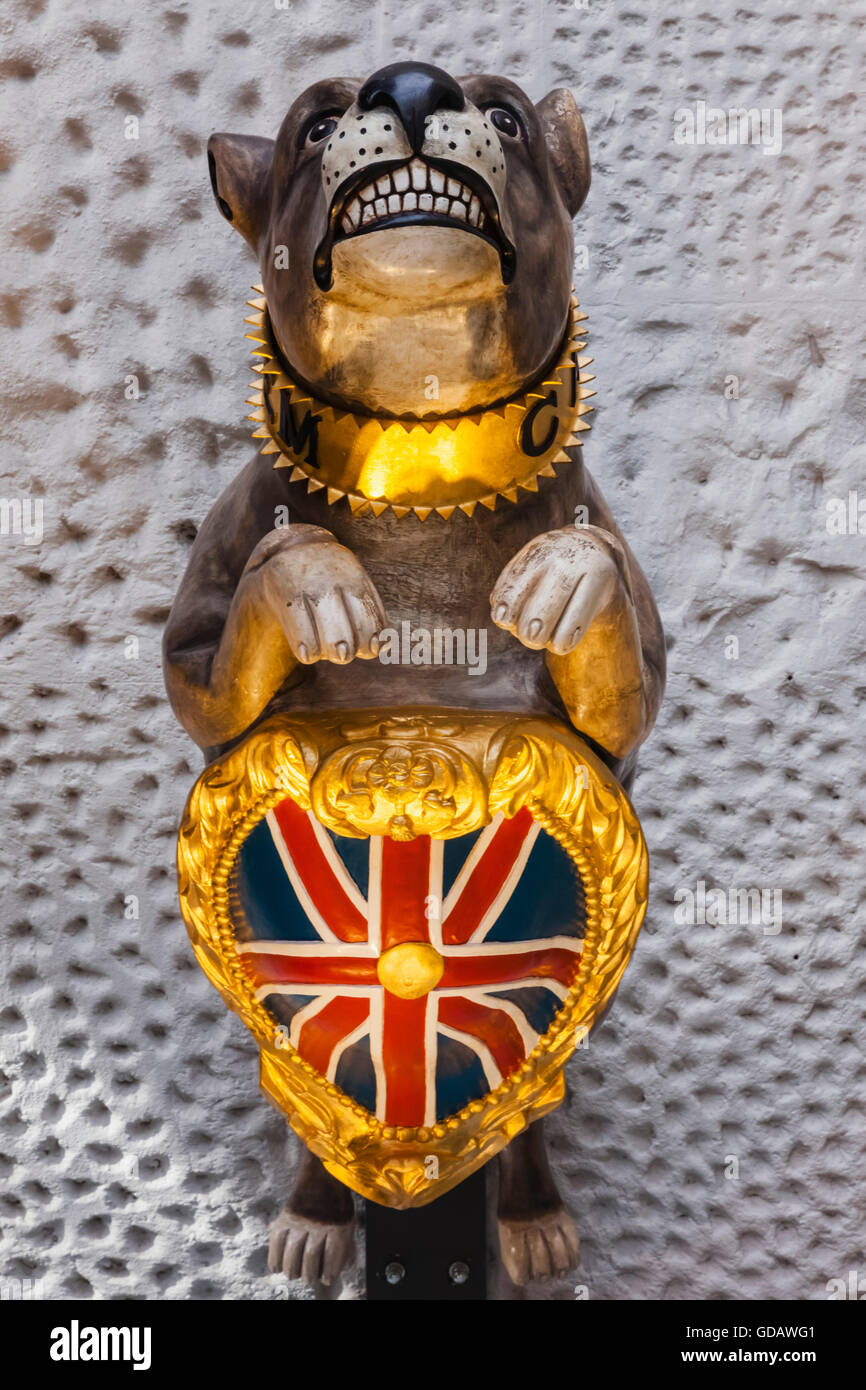 L'Inghilterra,Londra,Greenwich,Museo Marittimo Nazionale,Nave la polena raffigurante il British Bulldog Foto Stock
