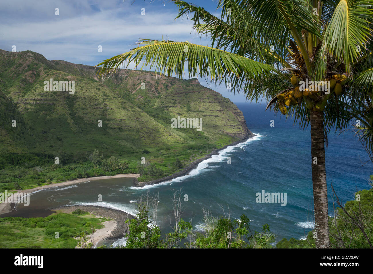 Molokai,HaLava,beach park, STATI UNITI D'AMERICA,Hawaii,l'America,costa, Foto Stock
