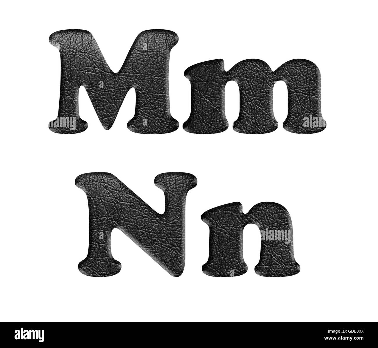 Alfabeto di pelle. La texture è preso dalla fotografia reale . Foto Stock