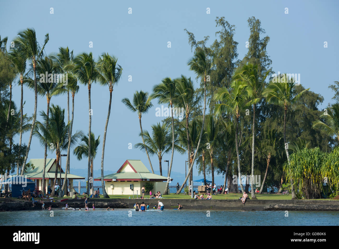 Stati Uniti d'America,Vereinigte Staaten,Amerika,Hawaii,Grande Isola,Hilo,Hilo Bay,Coconut island Park Foto Stock