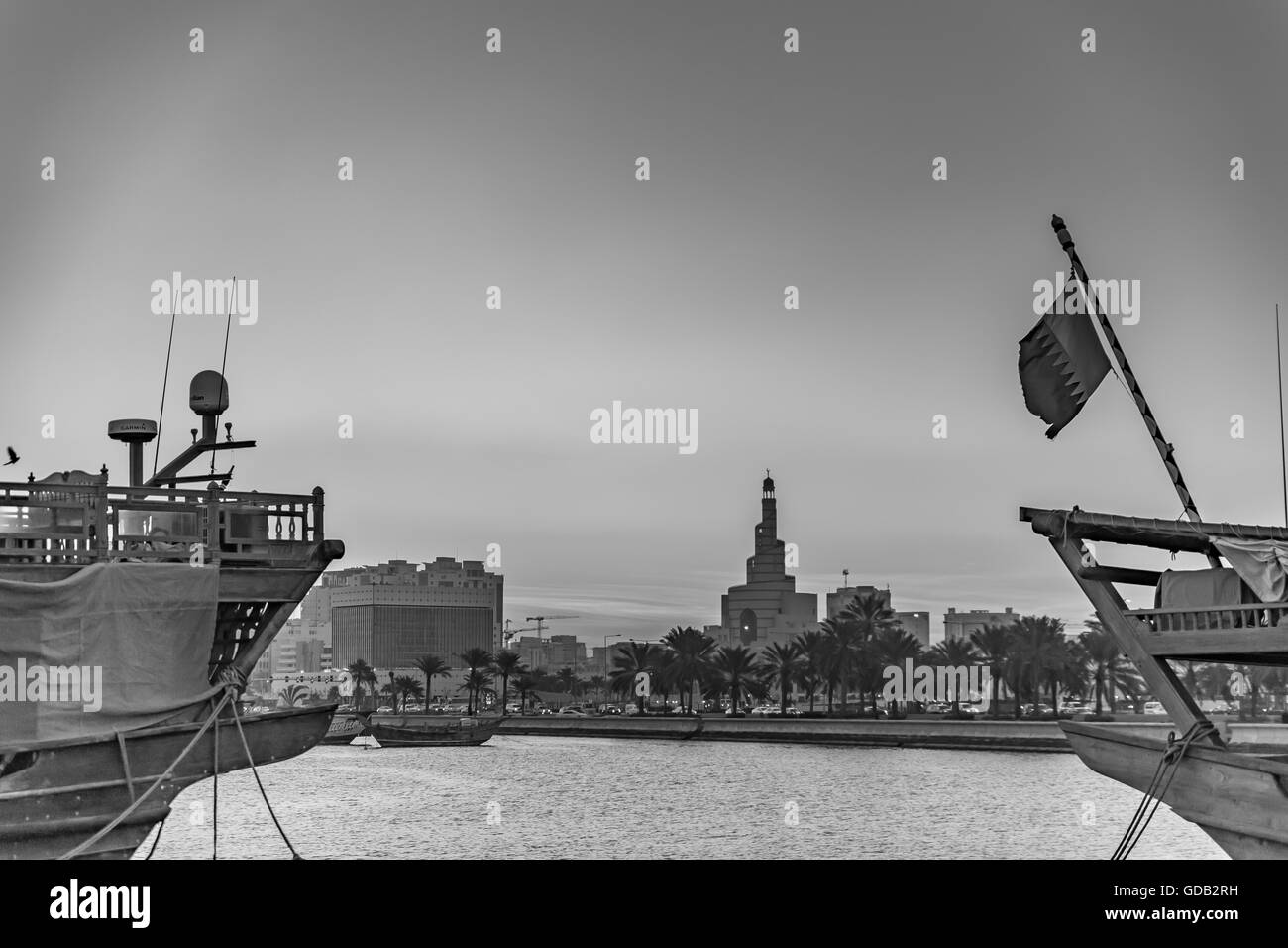 Doha Corniche al mattino presto. Foto Stock
