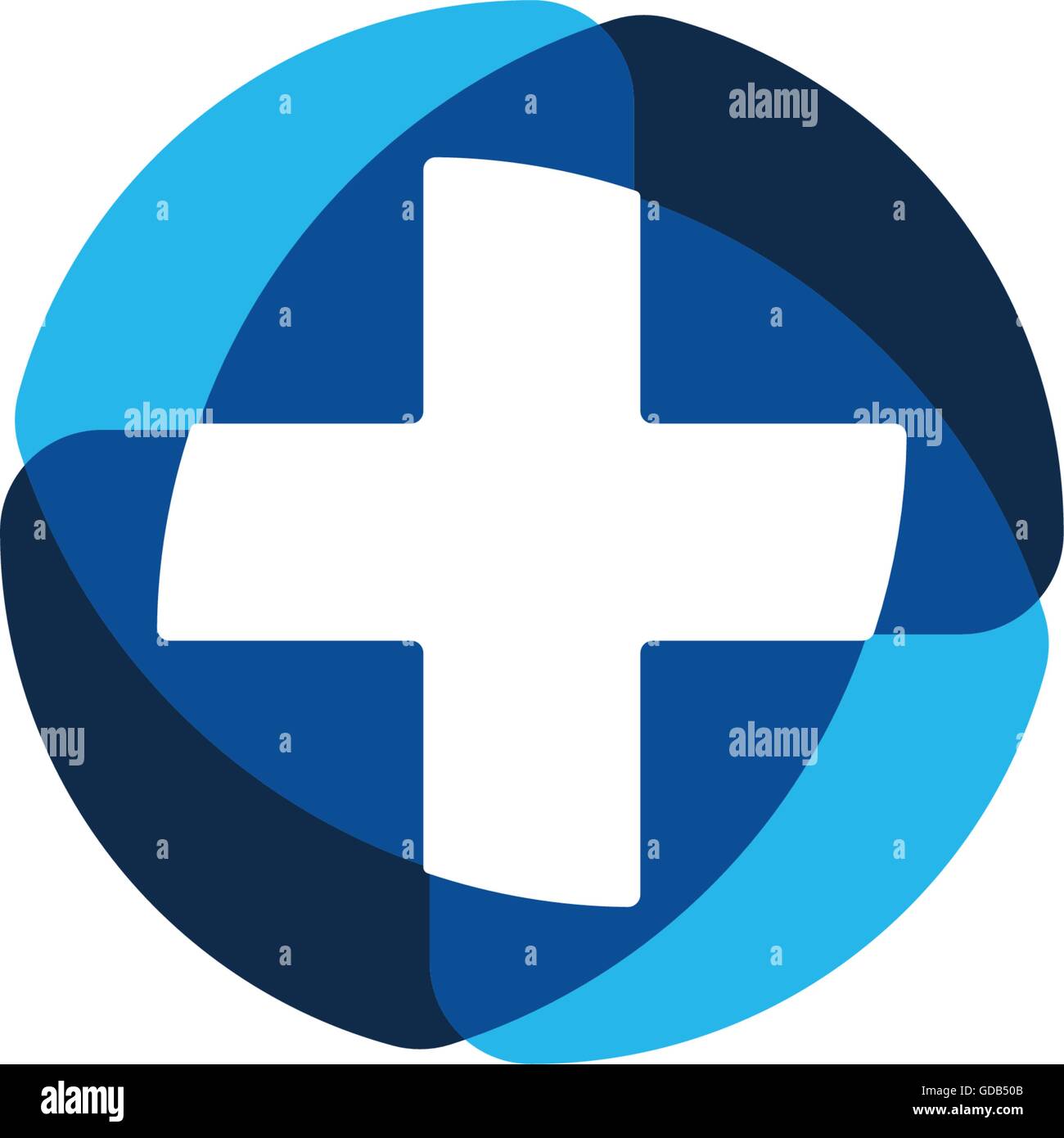 Il vettore isolato insolito il logo colorato. Medic logo. Logo della croce. Poli cross. Medic poligonale simbolo. Croce di medicina Illustrazione Vettoriale