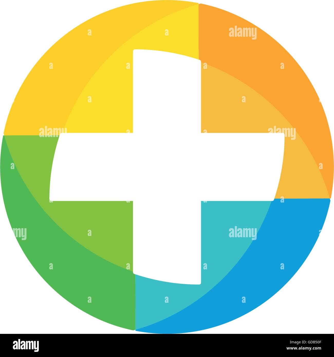 Il vettore isolato insolito il logo colorato. Medic logo. Logo della croce. Poli cross. Medic poligonale simbolo. Croce di medicina Illustrazione Vettoriale