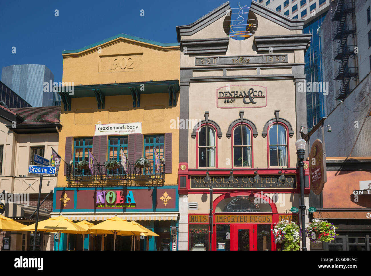 Ristoranti piazza del mercato in centro di Pittsburgh Pennsylvania USA Foto Stock