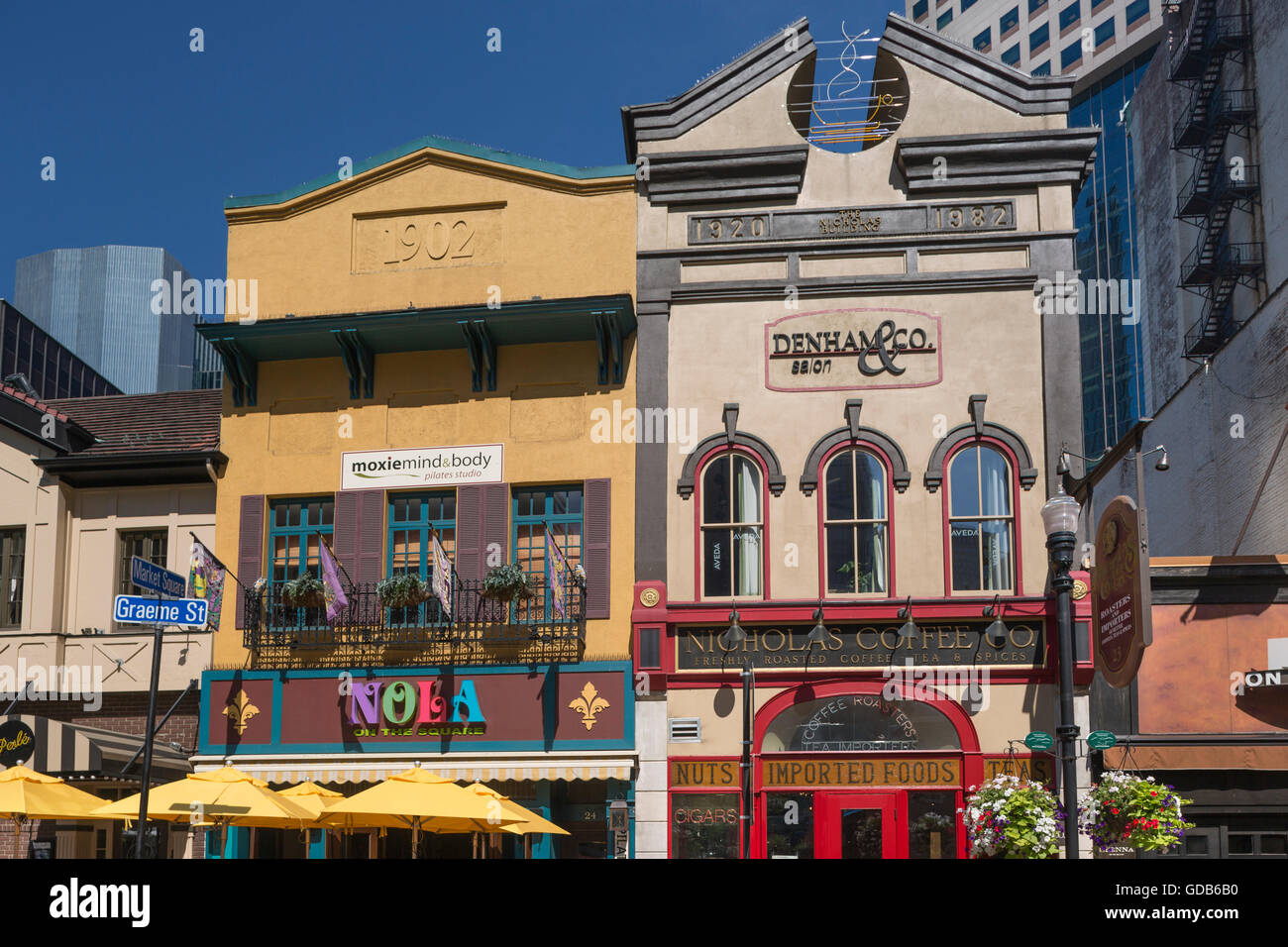Ristoranti piazza del mercato in centro di Pittsburgh Pennsylvania USA Foto Stock