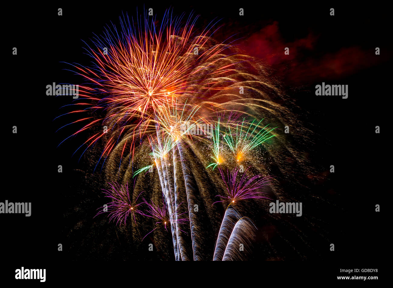 4 luglio. Fuochi d'artificio. Miami. Florida. Stati Uniti d'America Foto Stock
