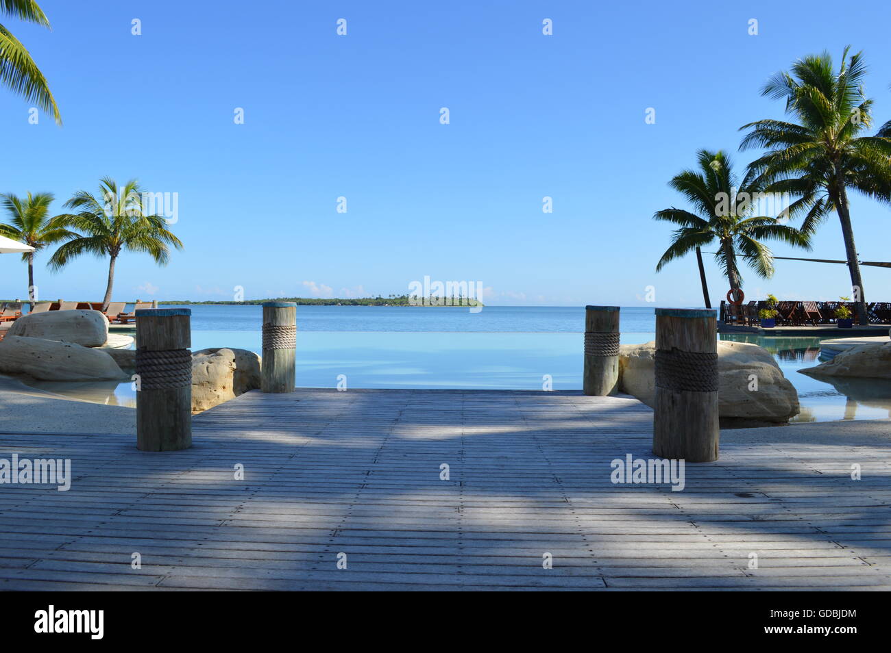 Piscina a sfioro di Sheraton Fiji Resort, Denarau Island South, Isole Figi Foto Stock