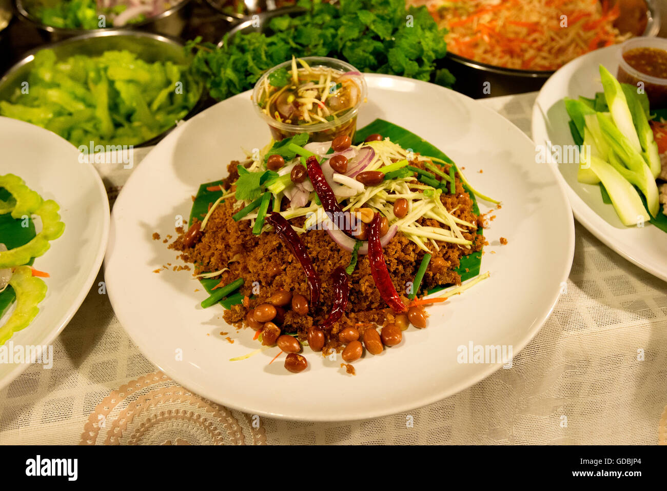 Chioschi e ristoranti, Bangkok, Thailandia. Foto Stock
