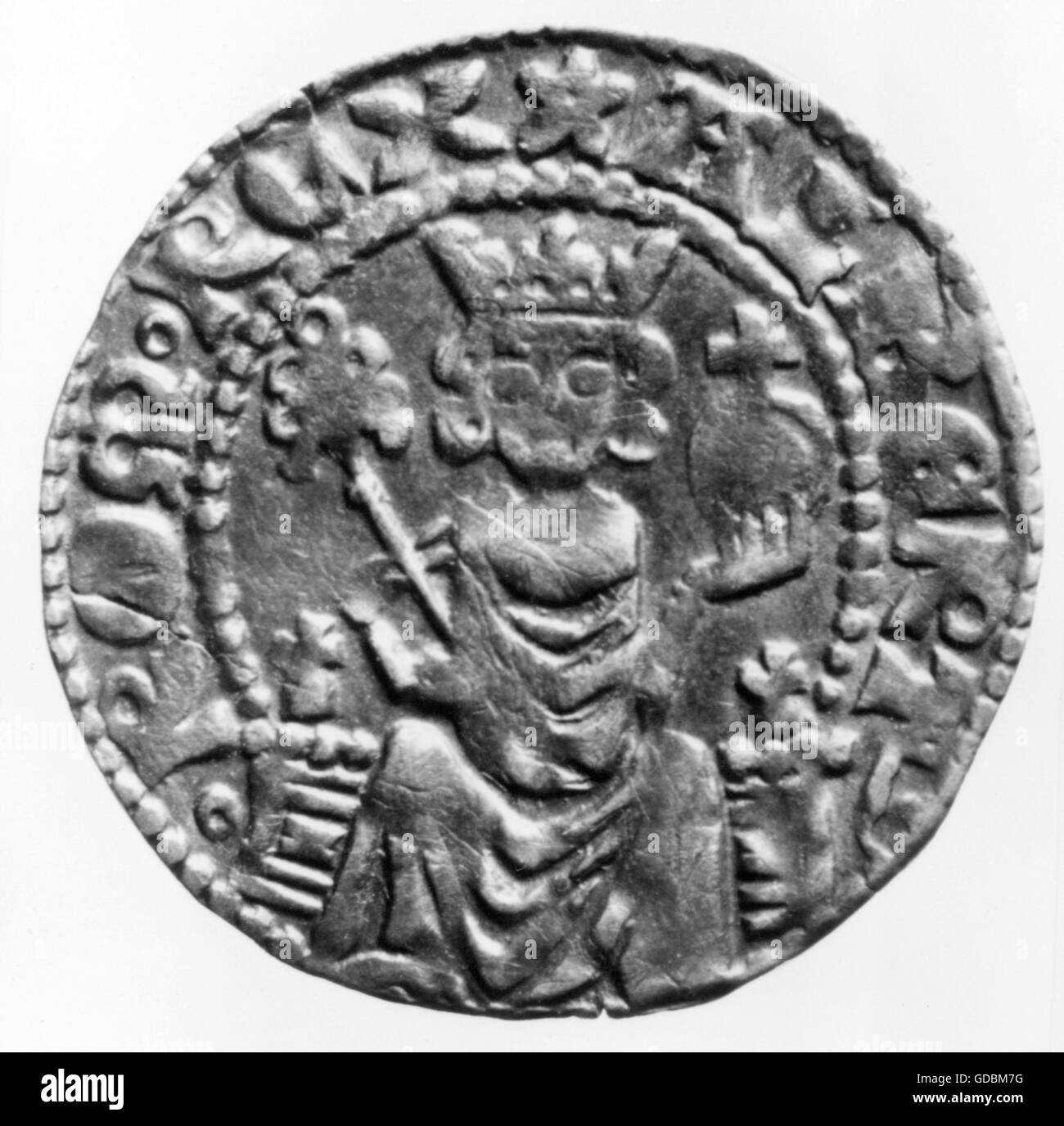 Albert i, 1255 - 1.5.1308, King tedesco 27.7.1298 - 1.5.1308, full length, coin, circa 1300, Foto Stock