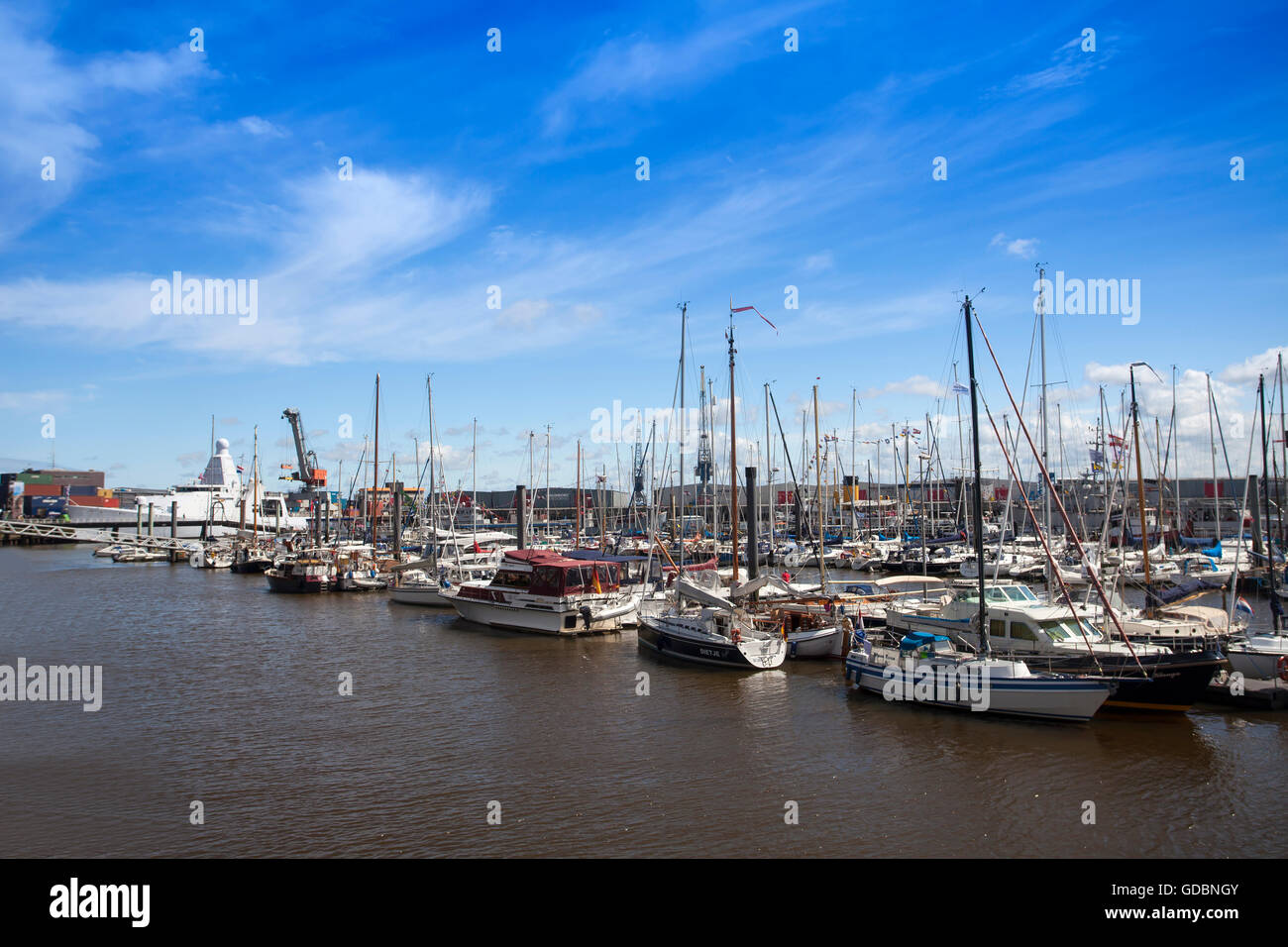 Marina di Groningen, Olanda, Paesi Bassi Foto Stock