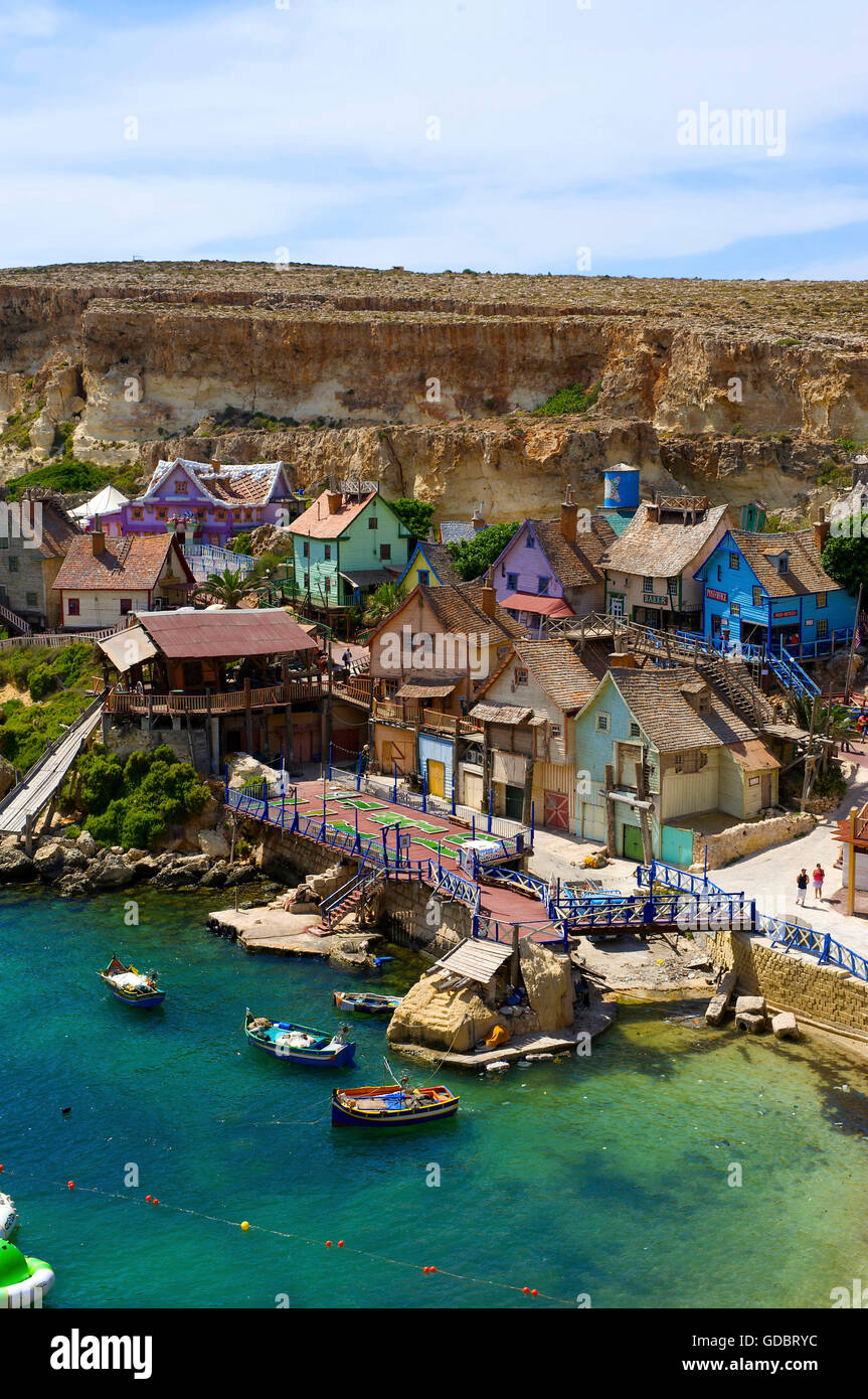 Popeye Village, Malta Foto Stock