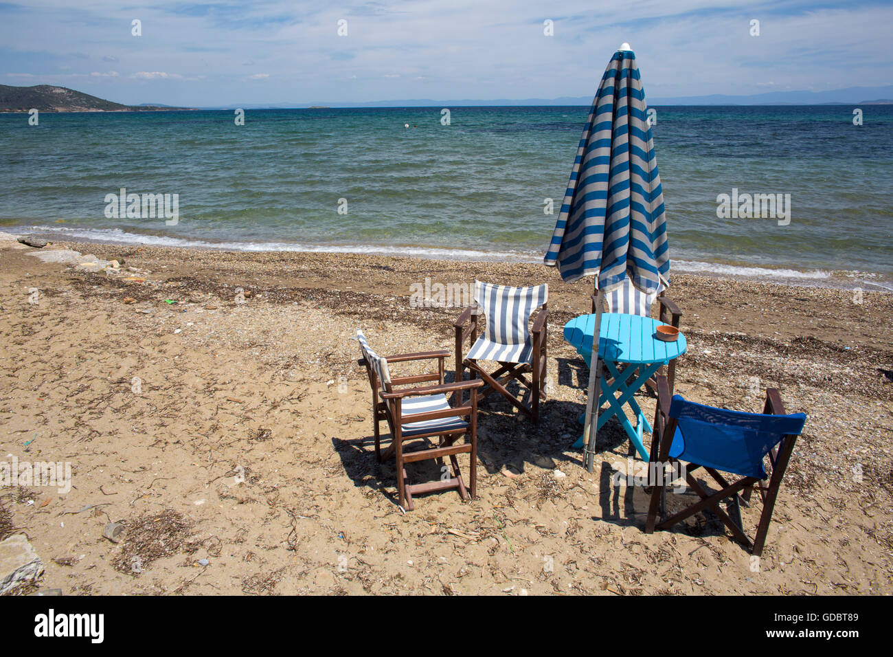 Il turismo è diminuito a causa della crisi di rifugiati in Lesvos Foto Stock