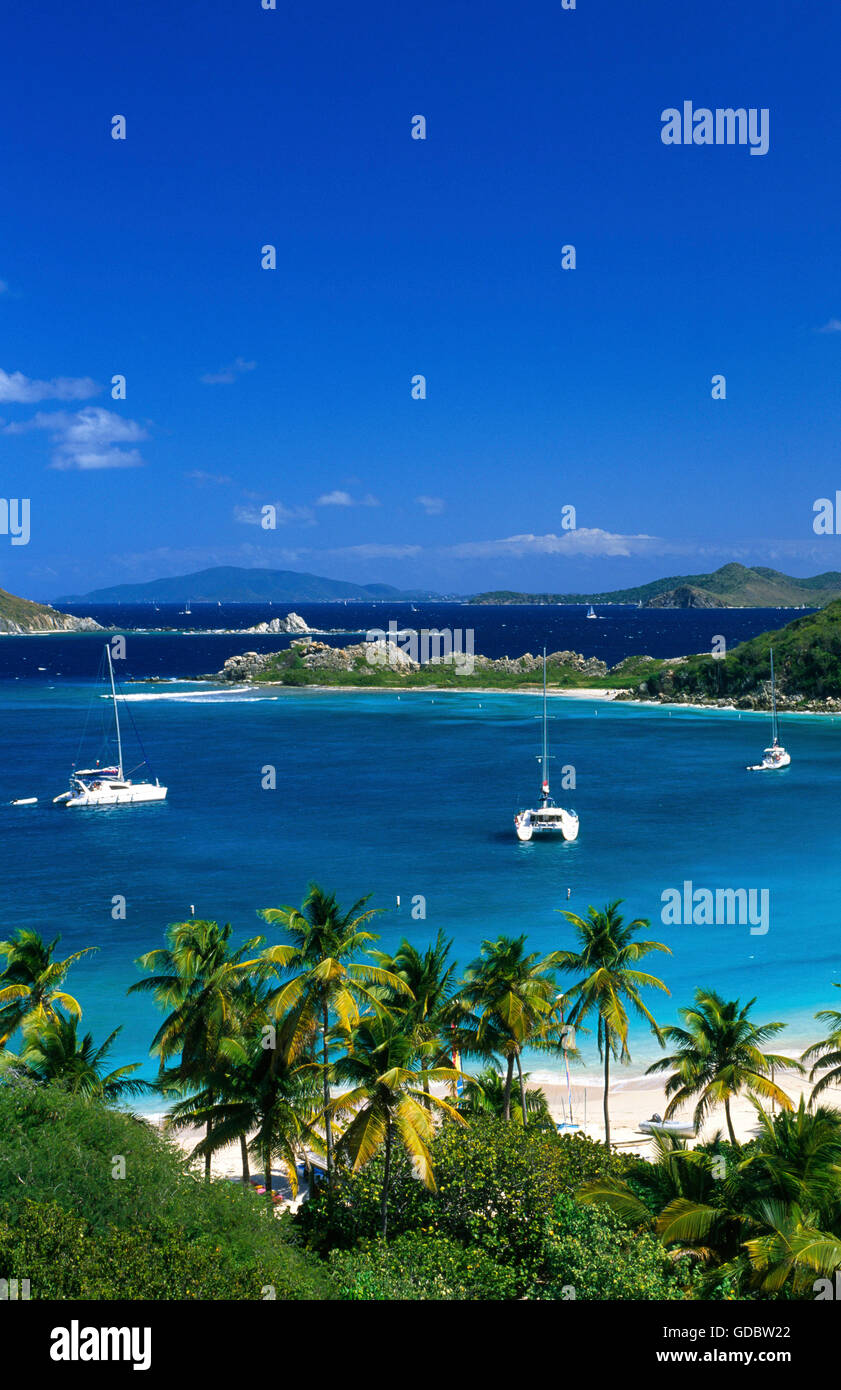 Sulla spiaggia di Peter Island, Isole Vergini Britanniche, Isole dei Caraibi Foto Stock