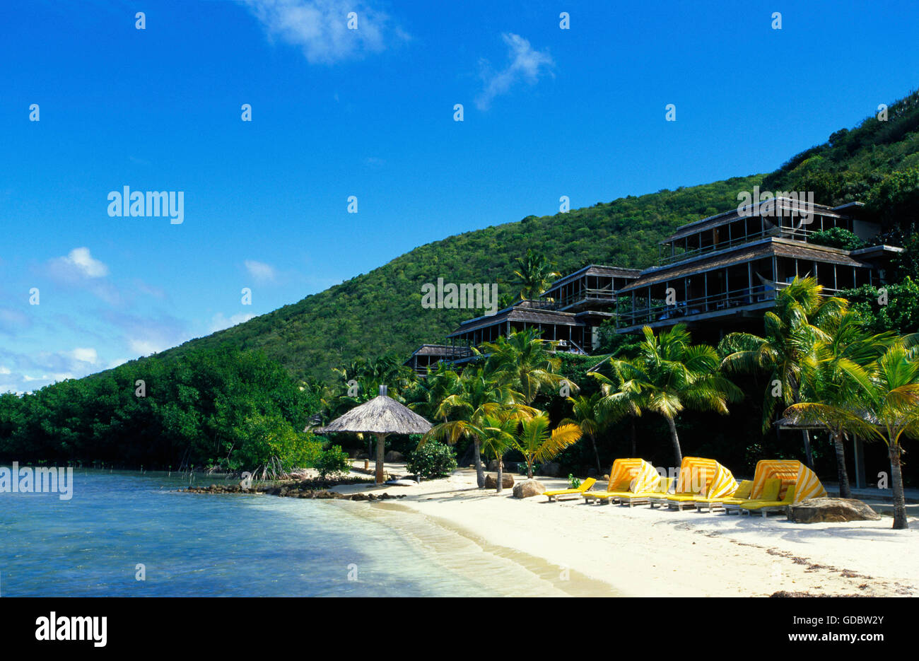 Bitter End Yacht Club su Virgin Gorda Isola, Isole Vergini Britanniche, Isole dei Caraibi Foto Stock