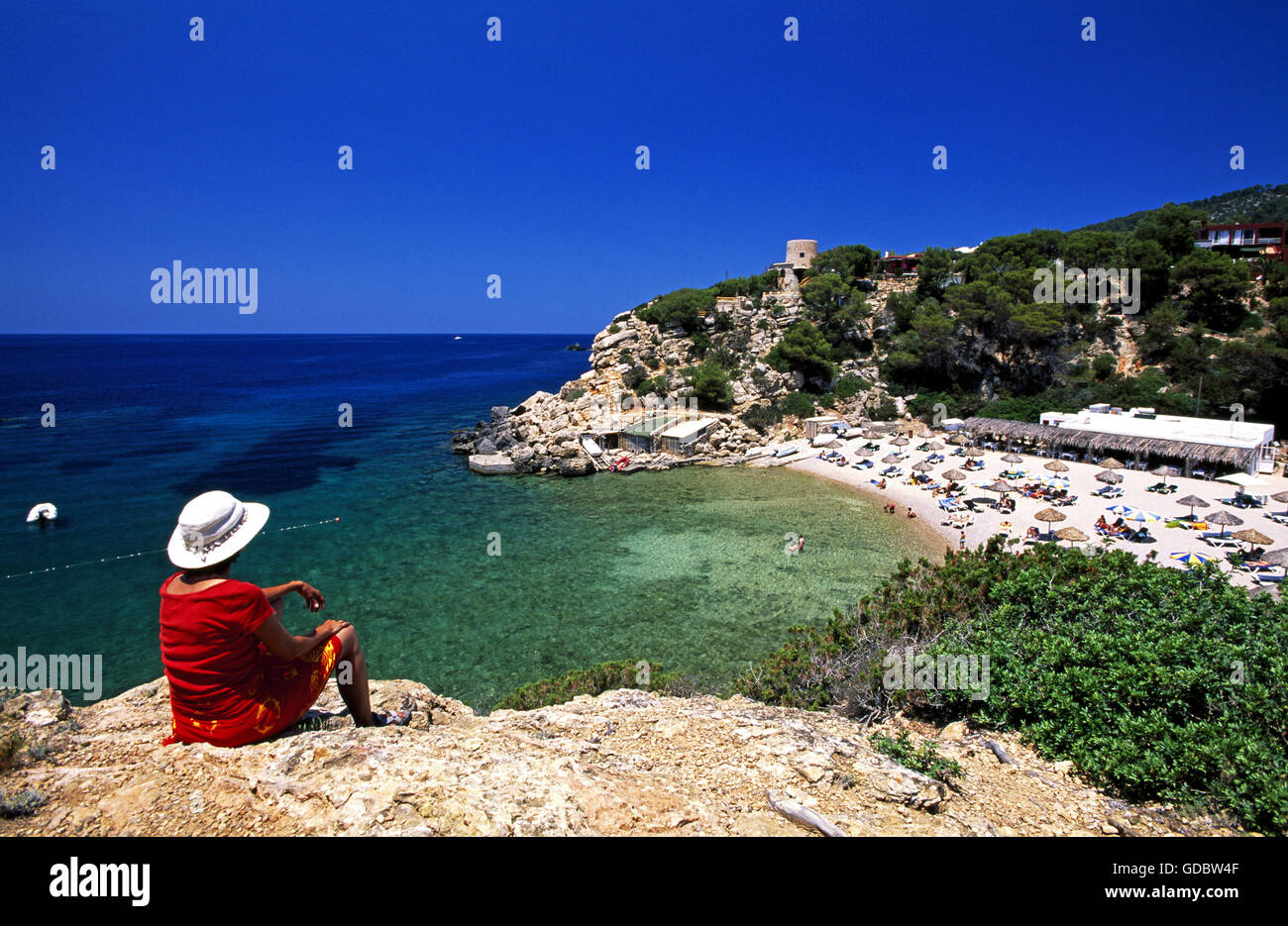 Cala Carbo, Ibiza, Isole Baleari, Spagna Foto Stock