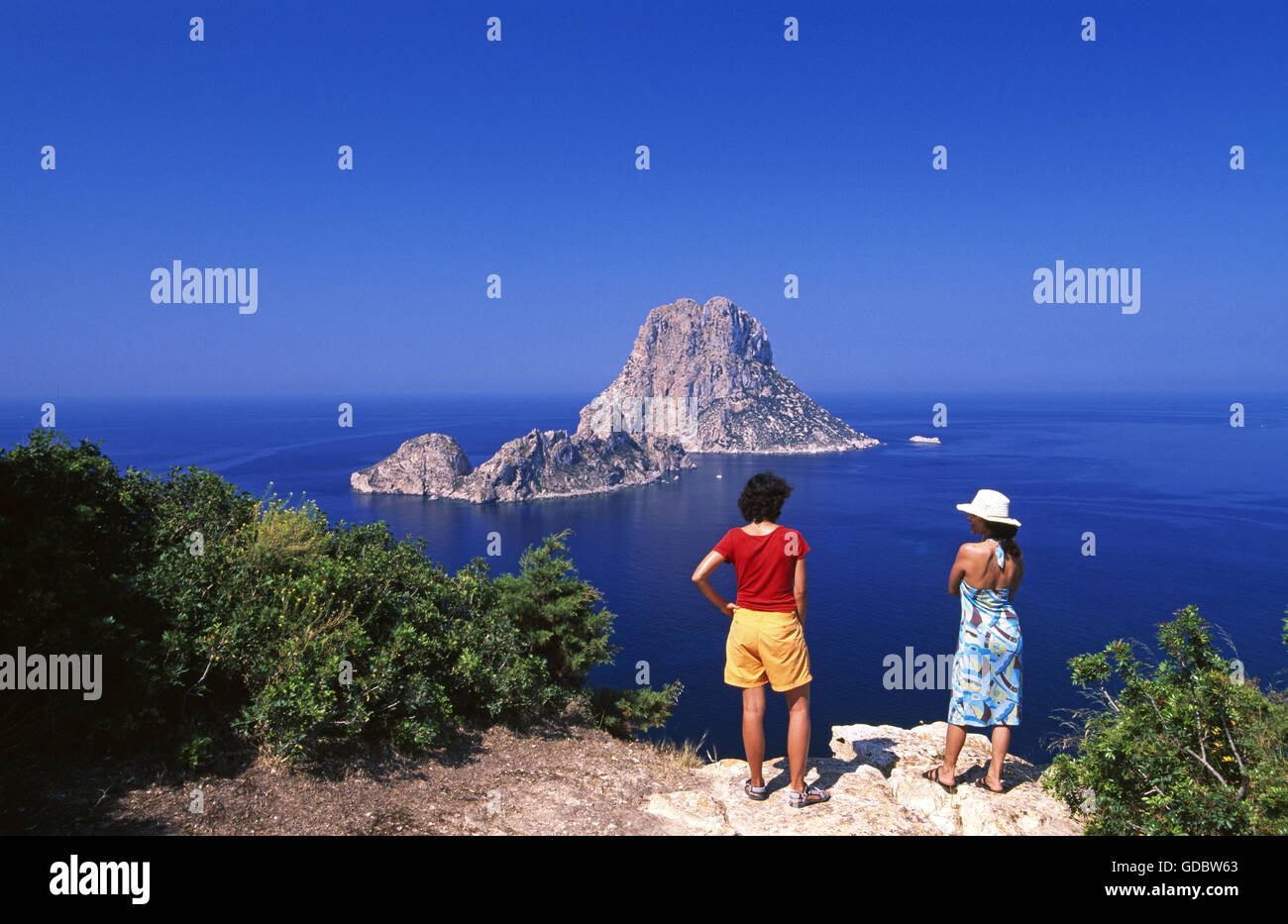 Es Vedra, Ibiza, Isole Baleari, Spagna Foto Stock