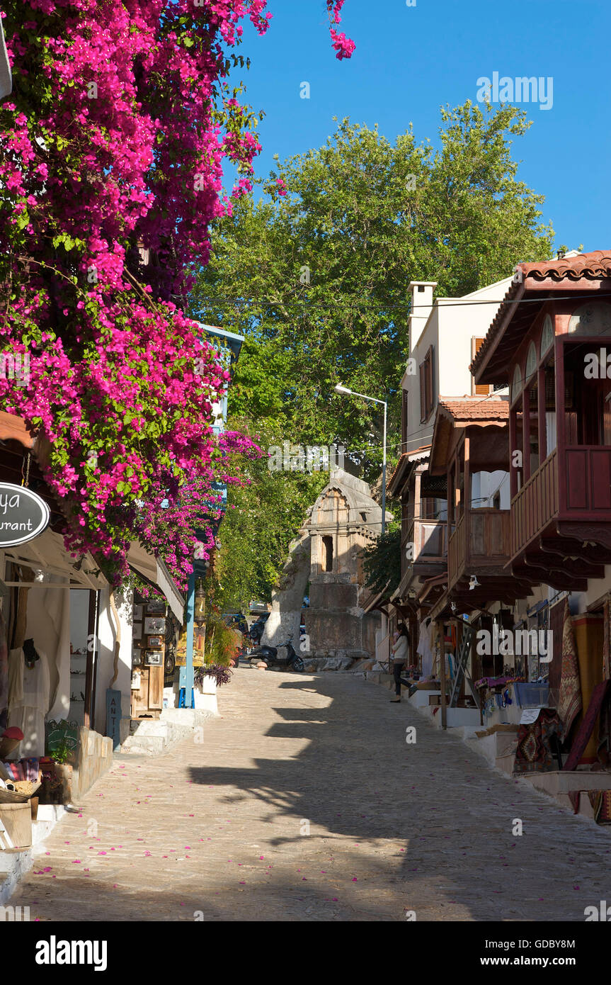 Città vecchia di Kas, Riviera Turca, Turchia Foto Stock