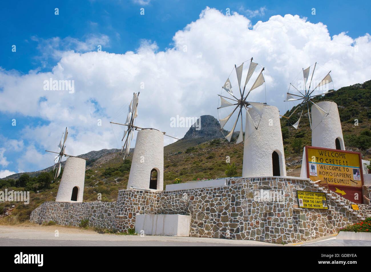 Windill nell'Altopiano di Lassithi, Creta, Grecia Foto Stock