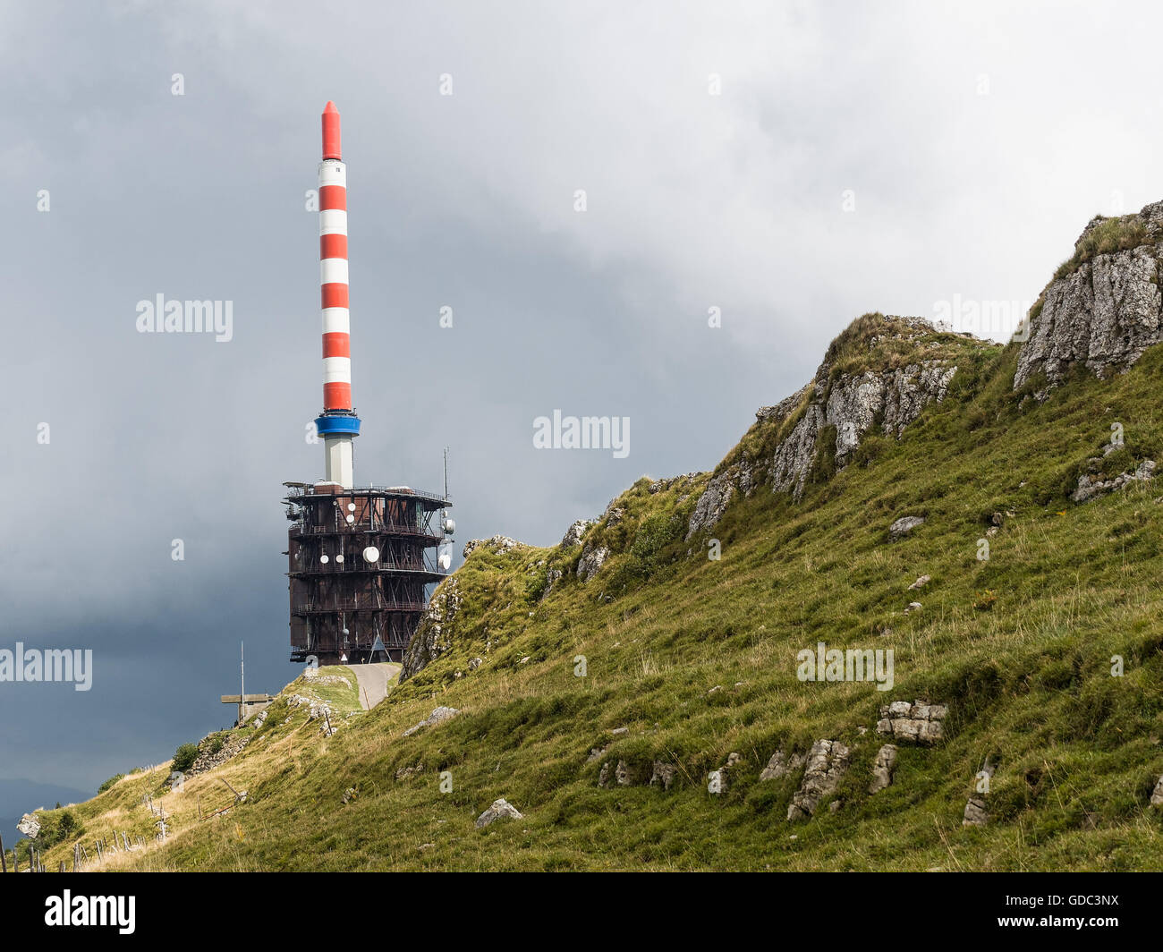 Montante di sollevamento sul Chasseral Foto Stock