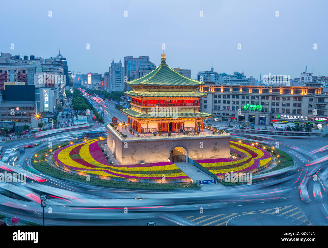 Cina,provincia di Shaanxi,Xi'an City,Il Campanile Foto Stock